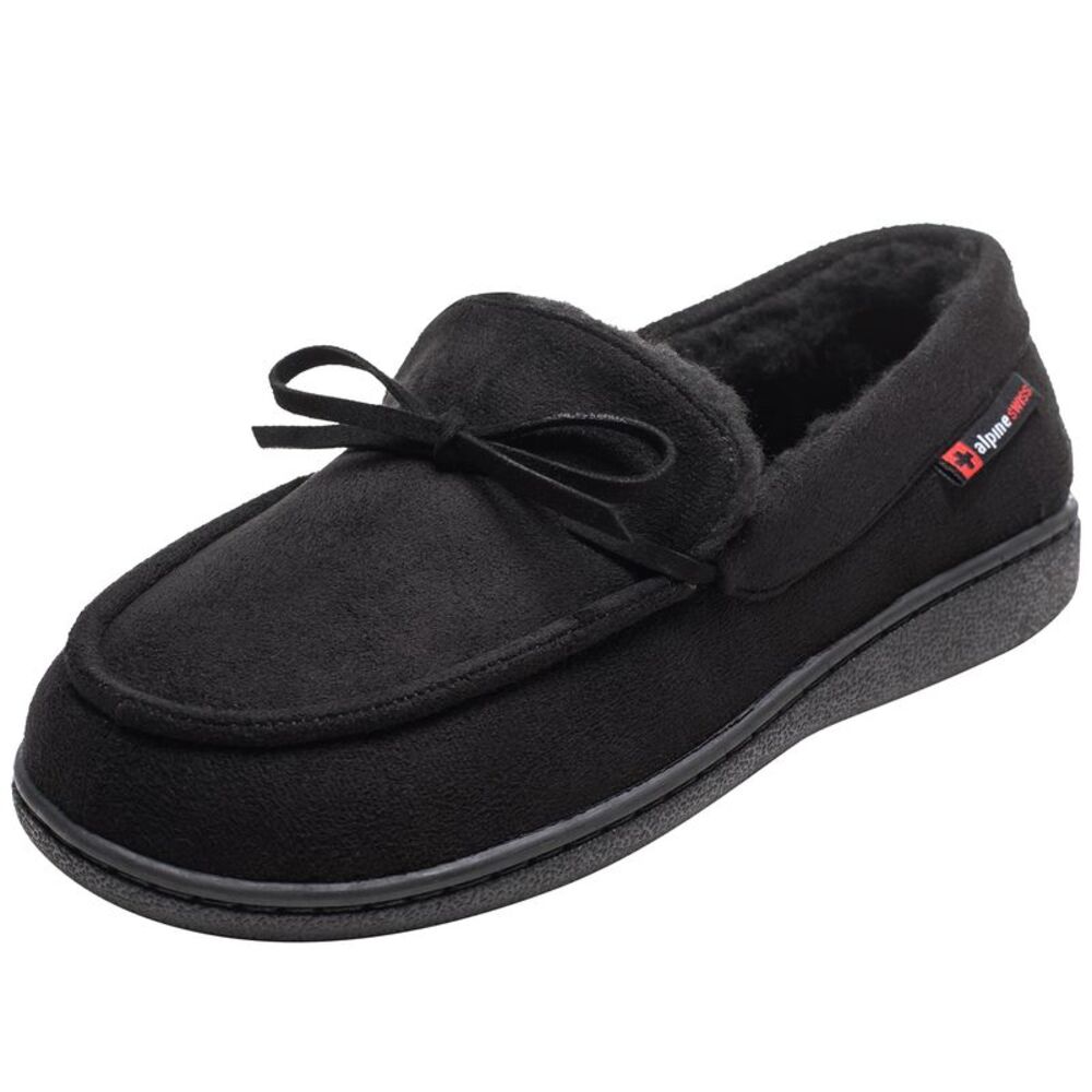 Alpine Swiss Womens Moccasin Slippers Warm Shearling Comfortable House Shoes